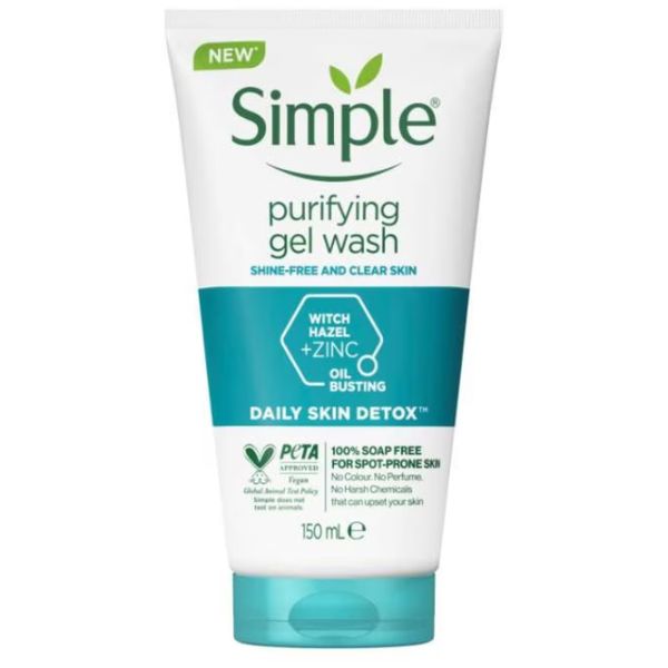 Gel Rửa Mặt Không Chứa Xà Phòng Kiềm Dầu Ngừa Mụn Cho Da Nhạy Cảm Simple Purifying Gel Wash 150ml