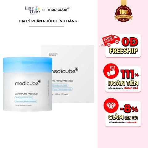  Toner Pad Hỗ Trợ Làm Sạch Lỗ Chân Lông Dành Cho Da Nhạy Cảm Medicube Zero Pore Pad Mild 