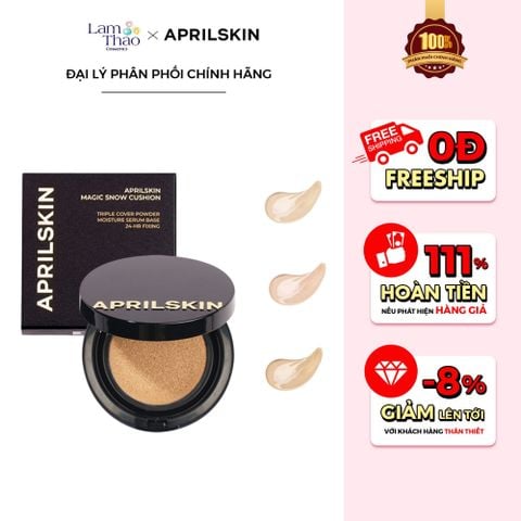  Phấn Nước Aprilskin Black Magic Snow Cushion 2.0 SPF50+ PA+++ 