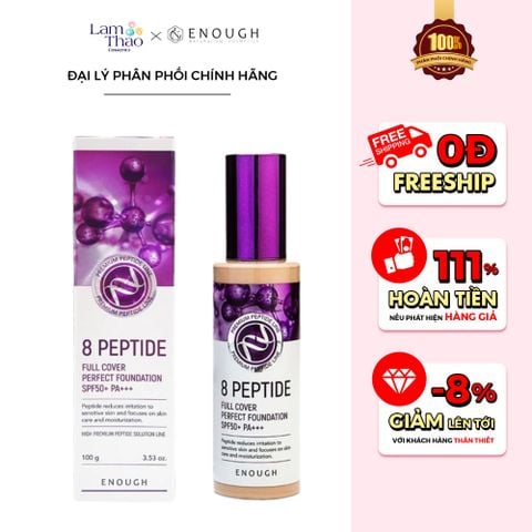  Kem Nền Enough 8 Peptide Full Cover Perfect Foundation SPF50+ PA+++ 