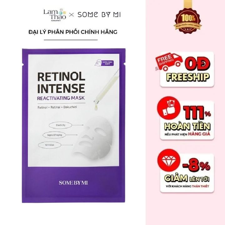 [HÓA ĐƠN SOME BY MI TỪ 199K TẶNG 1 TONER SBM 30ML]  Mặt Nạ Chống Lão Hoá Some By Mi Retinol Intense Reactivating Mask