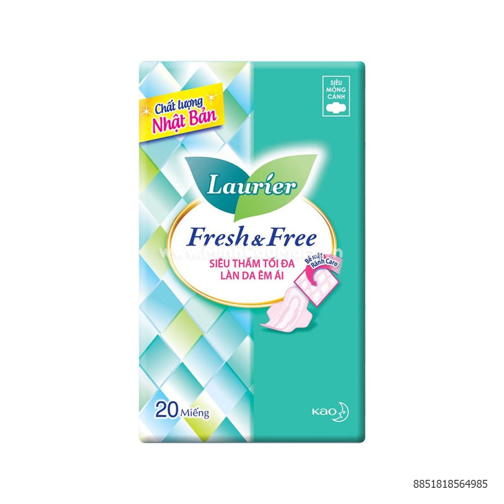 Băng Vệ Sinh Siêu Mỏng Cánh Laurier Fresh&Free