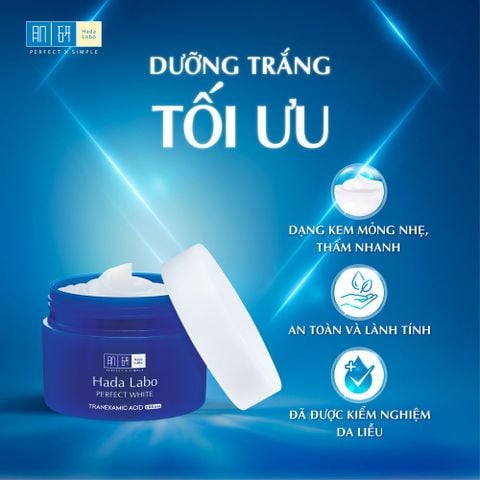  Kem Dưỡng Hỗ Trợ Làm Trắng Da Chuyên Sâu, Hỗ Trợ Giảm Thâm Sạm Hada Labo Perfect White T.X.A Cream 
