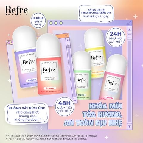  [KHÔNG ÁP DỤNG HTV] Lăn Khử Mùi Refre Deodorant 