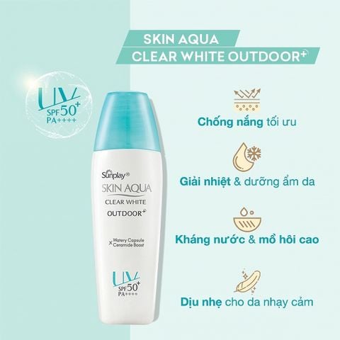  Gel Chống Nắng Dưỡng Da Khi Vận Động Mạnh Sunplay Aqua Clear White Outdoor SPF50+ PA++++ 