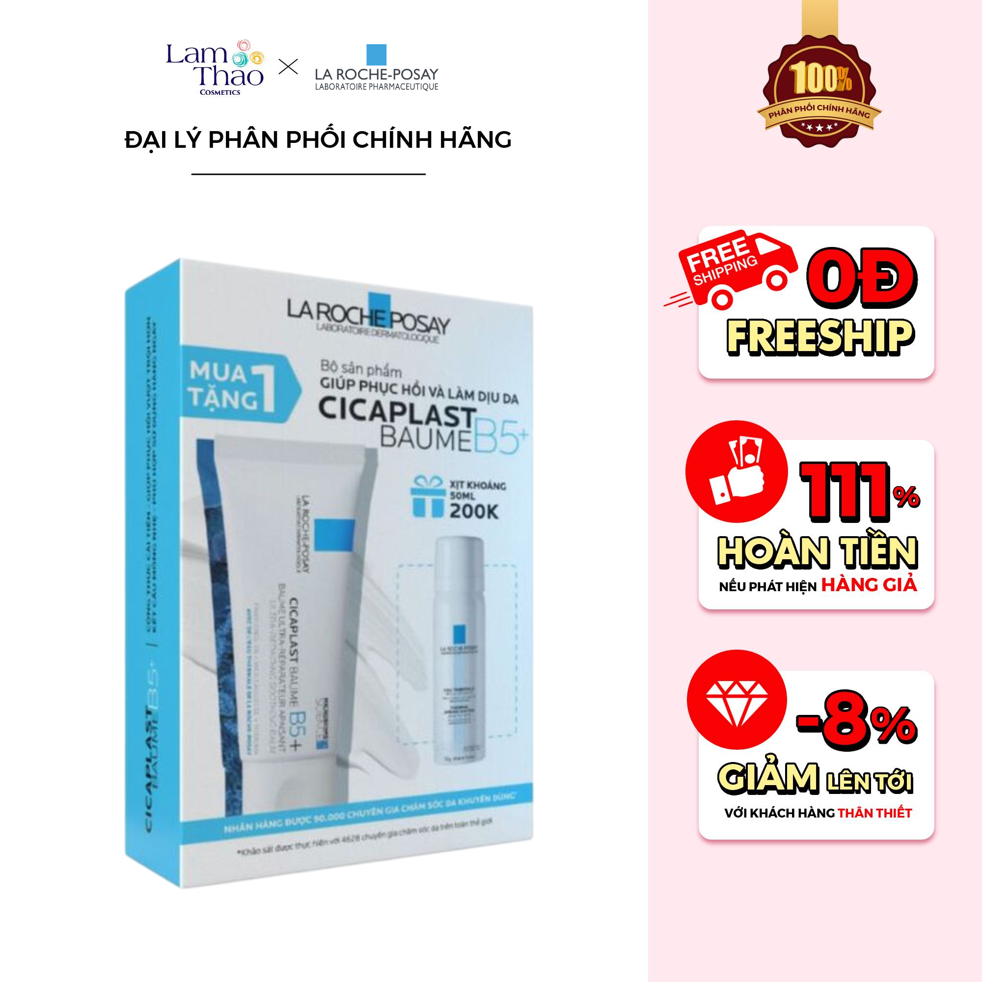 Bộ Sản Phẩm 2 Món Giúp Phục Hồi & Làm Dịu Da La Roche-Posay Cicaplast Baume B5 Ultra-Repairing Soothing Balm Thermal Spring Water Sensitive Skin