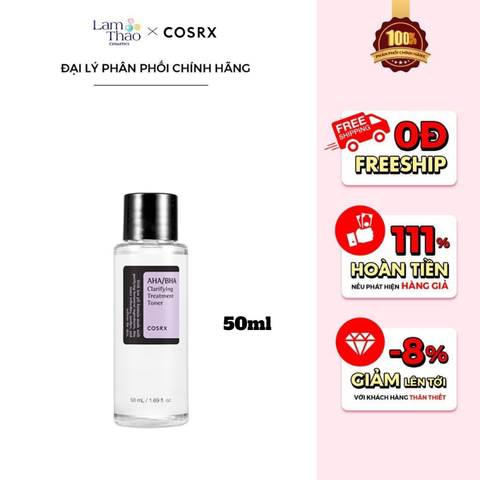  Nước Hoa Hồng Hỗ Trợ Giảm Mụn Cosrx AHA/ BHA Clarifying Treatment Toner 