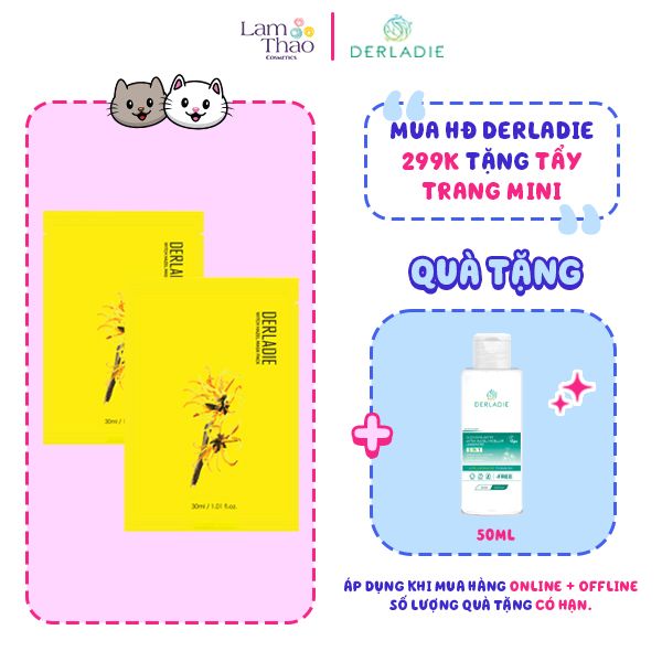 [HĐ DERLADIE 299K TẶNG NTT 50ML]  Mặt Nạ Ngừa Mụn, Sáng Da Derladie Witch Hazel Mask Pack