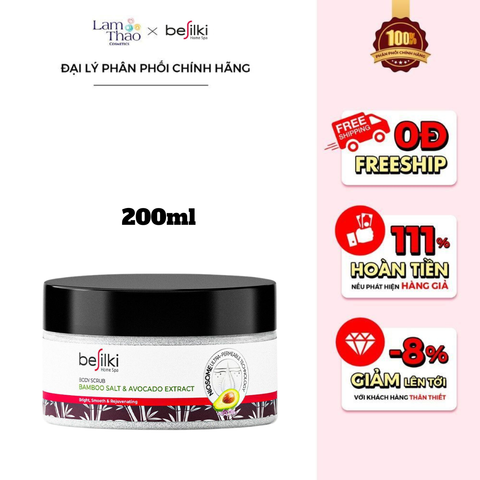  Tẩy Tế Bào Chết Hỗ Trợ Trẻ Hoá Da Chiết Xuất Từ Muối Tre & Tinh Chất Bơ Besilki Bamboo Salt & Avocado Extract Body Scrub 