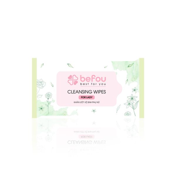 [TÍCH MUA 3 TÚI CHỈ CÒN 78K/3 TÚI] Khăn Ướt Vệ Sinh Cho Nữ Befou Cleansing Wipes For Lady Dạng Gói 10 Tờ