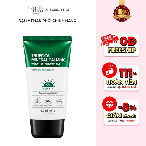  Kem Chống Nắng Cho Da Mụn Some By Mi Truecica Mineral Calming Tone-Up Suncream SPF 50+ PA++++ 