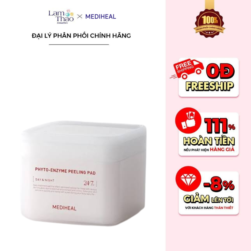 Toner Pad Hỗ Trợ Tẩy Tế Bào Chết Làm Sạch Lỗ Chân Lông Mediheal Phyto-enzyme Peeling Pad