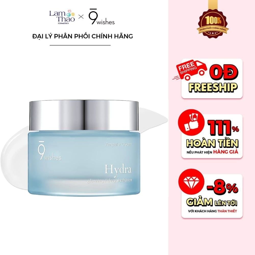 Kem Dưỡng Ẩm Dạng Gel 9 Wishes Hydra Ampule Cream