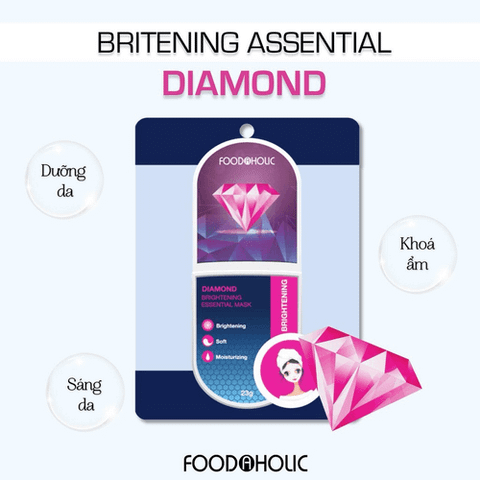  [MUA 10 MIẾNG CÒN 79K/10SP]  Mặt Nạ Dưỡng Trắng Dành Cho Mọi Loại Da Foodaholic Diamond - Brightening 