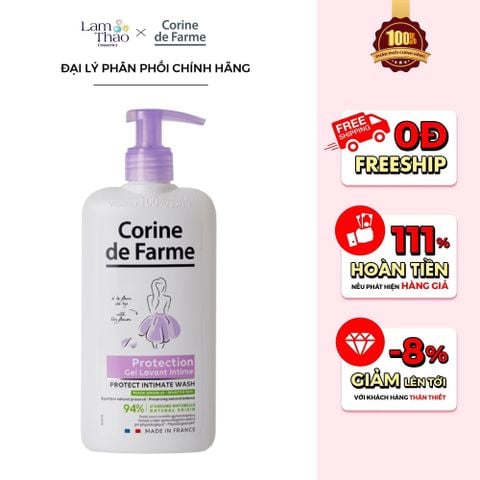  Dung Dịch Vệ Sinh Phụ Nữ Chiết Xuất Từ Hoa Lily Dịu Da Giảm Ngứa Corine De Farme Intimate Gel Protect 