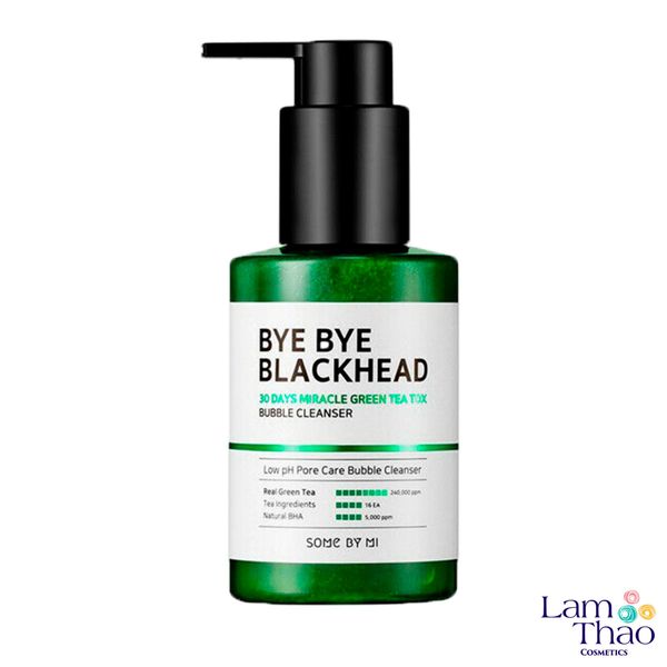 [T9/2024] Sữa Rửa Mặt Sủi Bọt Hỗ Trợ Giảm Mụn Đầu Đen Some By Mi Bye Bye Blackhead 30 Days Miracle Green Tea Tox Bubble Cleanser 120gr