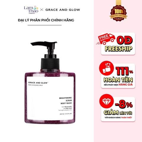  [DEAL 23/8 - 25/8 GIÁ SỐC] Sữa Tắm Tẩy Tế Bào Chết Cải Thiện Sắc Tố Da Grace And Glow Black Opium Brightening Scrub Body Wash 