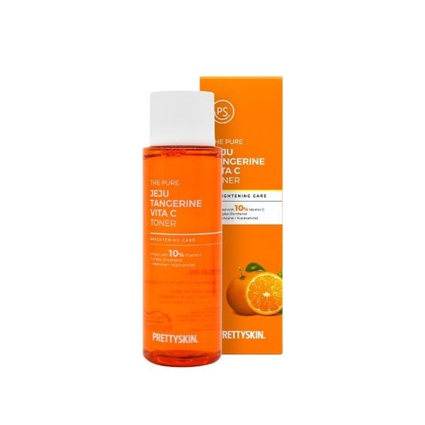 Nước Hoa Hồng Dưỡng Trắng Phục Hồi Da Pretty Skin The Pure Jeju Tangerine Vita C Toner