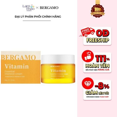  Kem Dưỡng Vitamin Sáng Da Bergamo Vitamin Essential Intensive Cream 