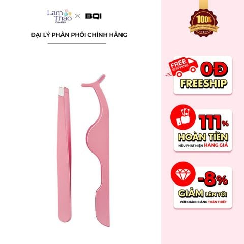  Bộ 2 Sản Phẩm Chuyên Nghiệp Nhíp Gắn Mi Giả và Nhíp Gắn Mi Giả Đầu Cong BQI 