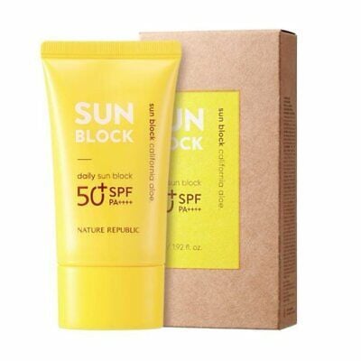 Kem Chống Nắng Nâng Tone Tự Nhiên Nature Republic California Aloe Daily Sun Block SPF50+ PA++++