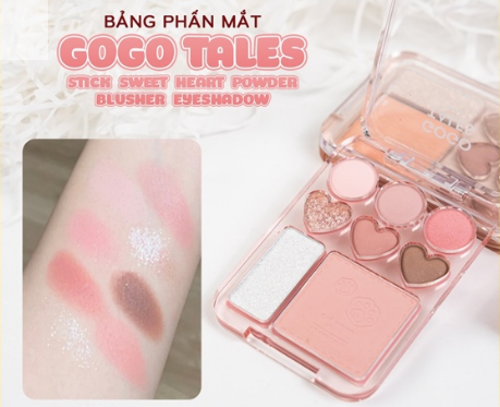  Bảng Phấn Mắt Và Má 8 Ô Gogo Tales Stick Sweet Heart Powder Blusher Eyeshadow Palette 