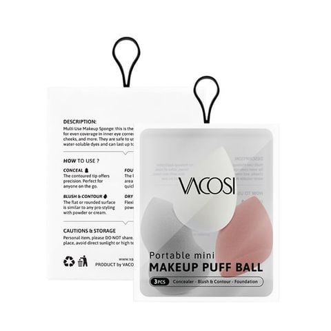  Set 3 Bông Mini Blender Vacosi Modern Mini Makeup Puff Ball 