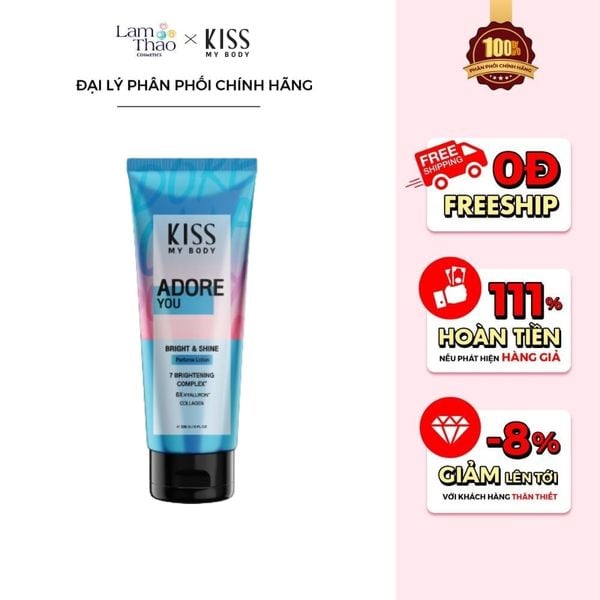 [HĐ 199K Malissa Kiss/ Kiss My Body Tặng Body Lotion 75g]  Sữa Dưỡng Thể Trắng Sáng Da Kiss My Body Bright & Shine Perfume Lotion