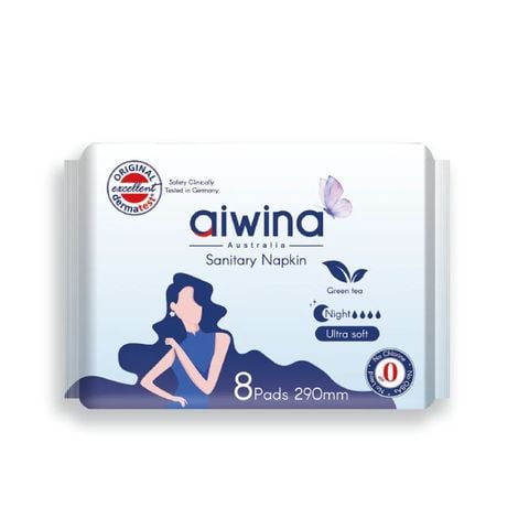  [MUA 2 SP AIWINA BẤT KÌ TẶNG 1 KHĂN ƯỚT AIWIBI] Băng Vệ Sinh Hương Trà Siêu Mềm Và Mỏng Cánh Ban Đêm Aiwina 
