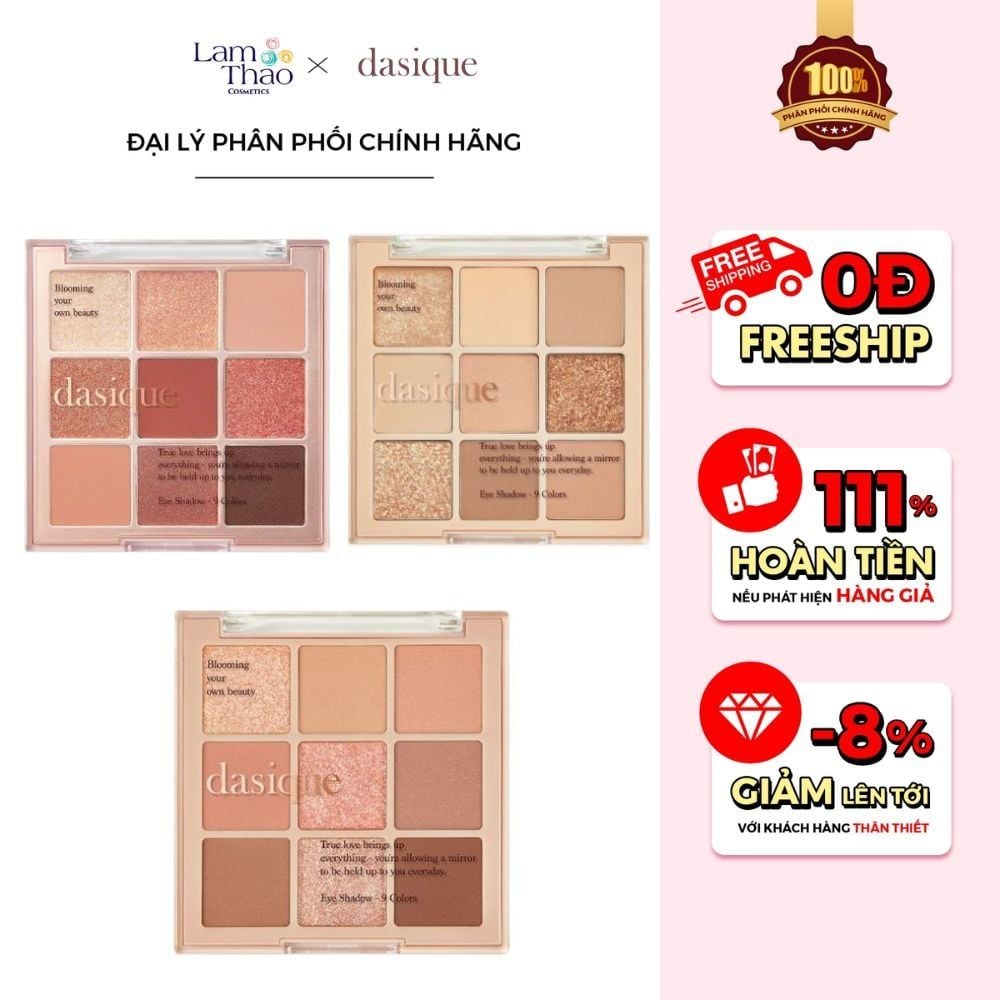 Bảng Phấn Măt 9 Ô Dasique Shadow Palette ( Bảng Vuông )