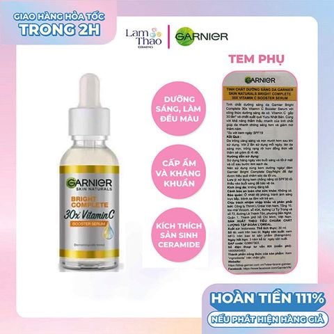  Tinh Chất Sáng Da Mờ Thâm Garnier Light Complete Vitamin C Booster Serum 