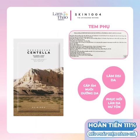  Mặt Nạ Rau Má Dành Cho Da Nhạy Cảm Skin1004 Madagascar Centella Watergel Sheet Ampoule Mask 