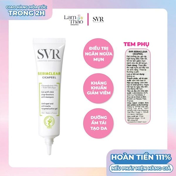 Gel Hỗ Trợ Giảm Mụn Viêm Sưng SVR Sebiaclear Cicapeel