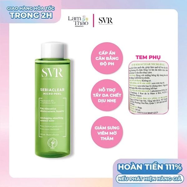 Nước Hoa Hồng Làm Giảm Mụn SVR Sebiaclear Micro Peel