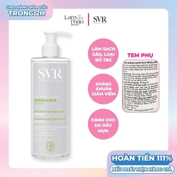 Nước Tẩy Trang Loại Sạch Bã Nhờn Giảm Mụn SVR Sebiaclear Eau Micellaire