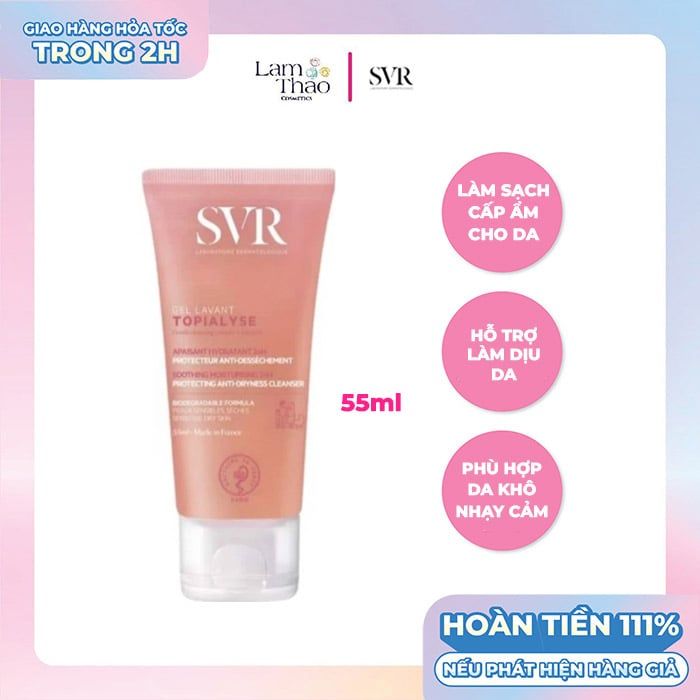 Gel Rửa Mặt Dưỡng Ẩm Và Làm Sạch Da Mặt SVR Topialyse Gel Lavant