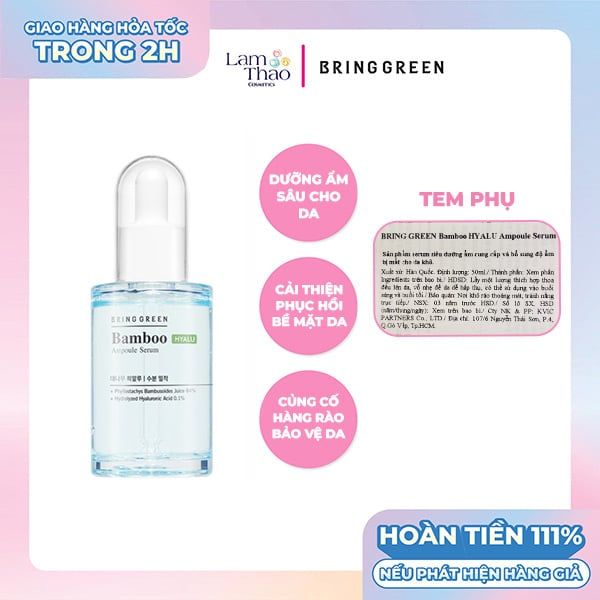 Tinh Chất Dưỡng Ẩm Bring Green Bamboo Hyalu Ampoule Serum