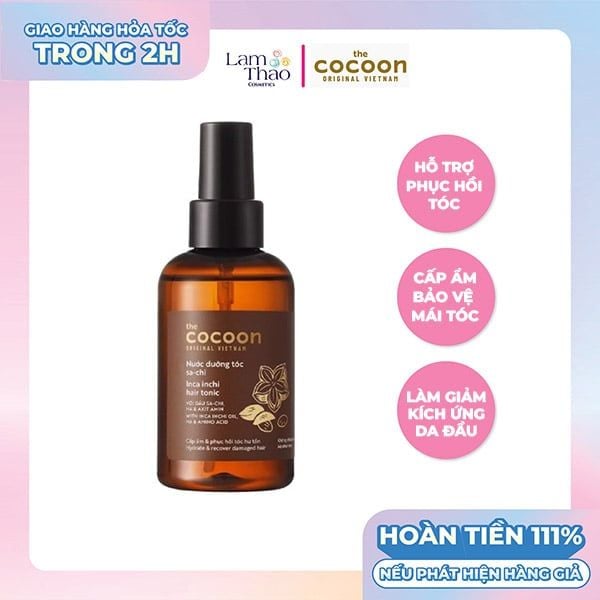 [HĐ COCOON TỪ 299K TẶNG 1 SON DƯỠNG COCOON] [HĐ COCOON TỪ 399K TẶNG 1 SỮA CHỐNG NẮNG COCOON 5ML]  Nước Dưỡng Tóc Sa-Chi Cocoon Inca Inchi Hair Tonic