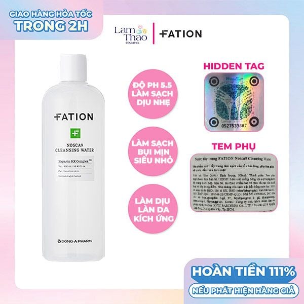 Nước Tẩy Trang Sạch Sâu Giảm Bã Nhờn Fation Nosca9 Cleansing Water 500ml