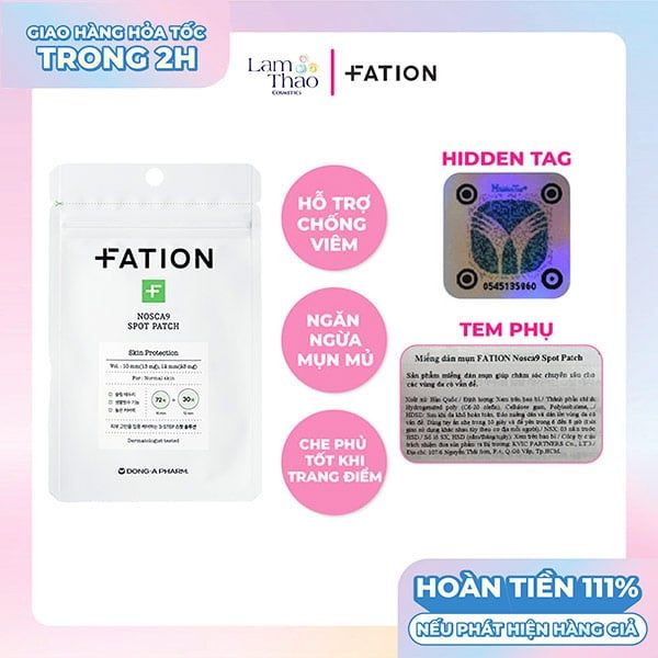 Miếng Dán Mụn Fation Nosca9 Spot Patch - 102 Miếng