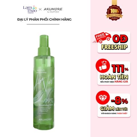  Xịt Khoáng Lô Hội Cấp Ẩm Dịu Da Arumore Aloe Vera Soothing Mist 