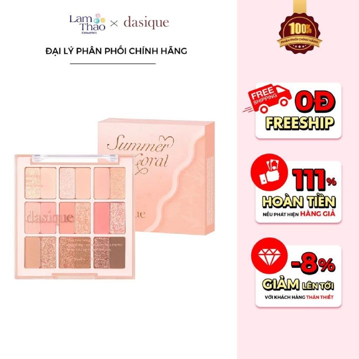 Phấn Mắt 18 Ô Dasique Summer Coral Shadow Palette