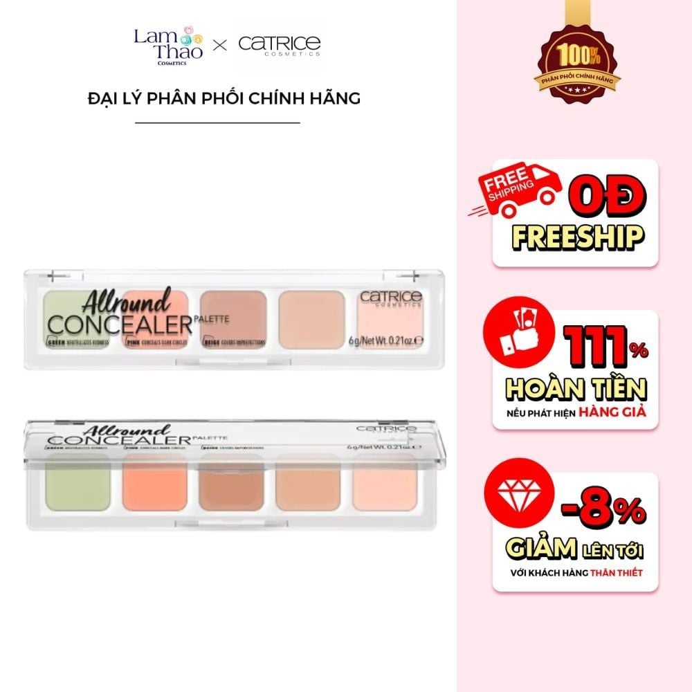 Bảng Triệt Sắc Che Khuyết Điểm Đa Năng 5 Ô Catrice AllRound Concealer Palette