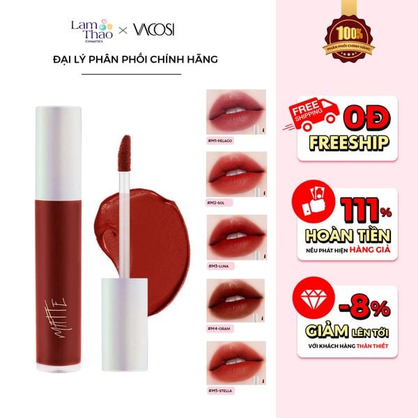 Son Kem Lì Mịn Môi Vacosi Matte Ink Lip Cream