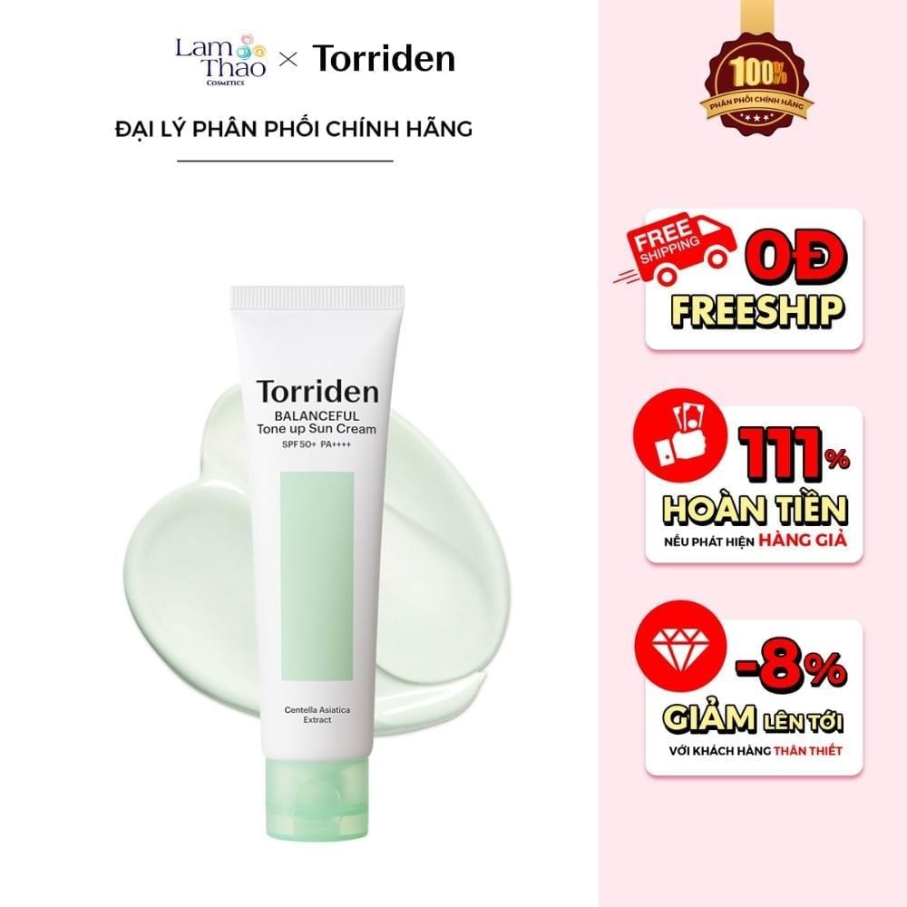 [MUA SP TORRIDEN FULL SIZE BẤT KỲ TẶNG SERUM 10ML] Kem Chống Nắng Nâng Tone Torriden Balanceful Tone Up Sun Cream SPF50+ PA++++