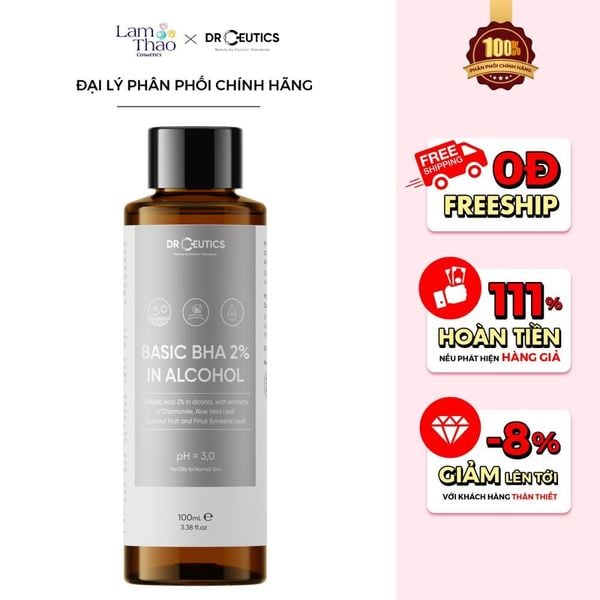 Dung Dịch Tẩy Tế Bào Chết Nền Cồn Cho Da Dầu DrCeutics Basic BHA 2% In Alcohol