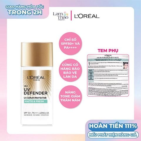  Kem Chống Nắng Kiềm Dầu Loreal UV Defender Matte & Fresh SPF 50+ PA++++ 