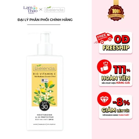  [DEAL SỐC 22.12 - 31.12 TẶNG KHĂN TAY] Sữa Dưỡng Thể Bielenda Bio Vitamin C Moisturizing UV Protective Body Milk With SPF30 