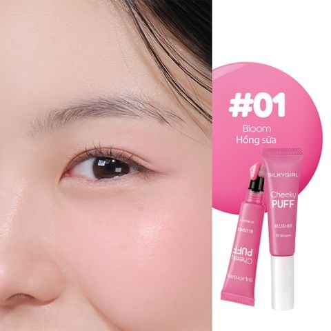  [TẶNG 1 BÔNG MÚT SILKY GIRL] Má Hồng Kem Silkygirl Cheeky Puff Blusher 