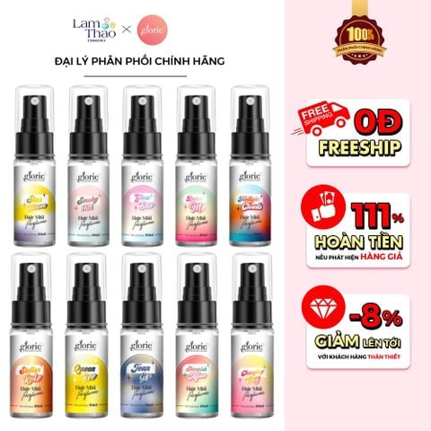 [DEAL WEB: DUY NHẤT 12/8 TẶNG 1 SET NƯỚC HOA MINI] [DEAL CỬA HÀNG TẶNG SET NƯỚC HOA MINI] Nước Hoa Tóc Không Cồn Glorie Hair Mist Perfume 